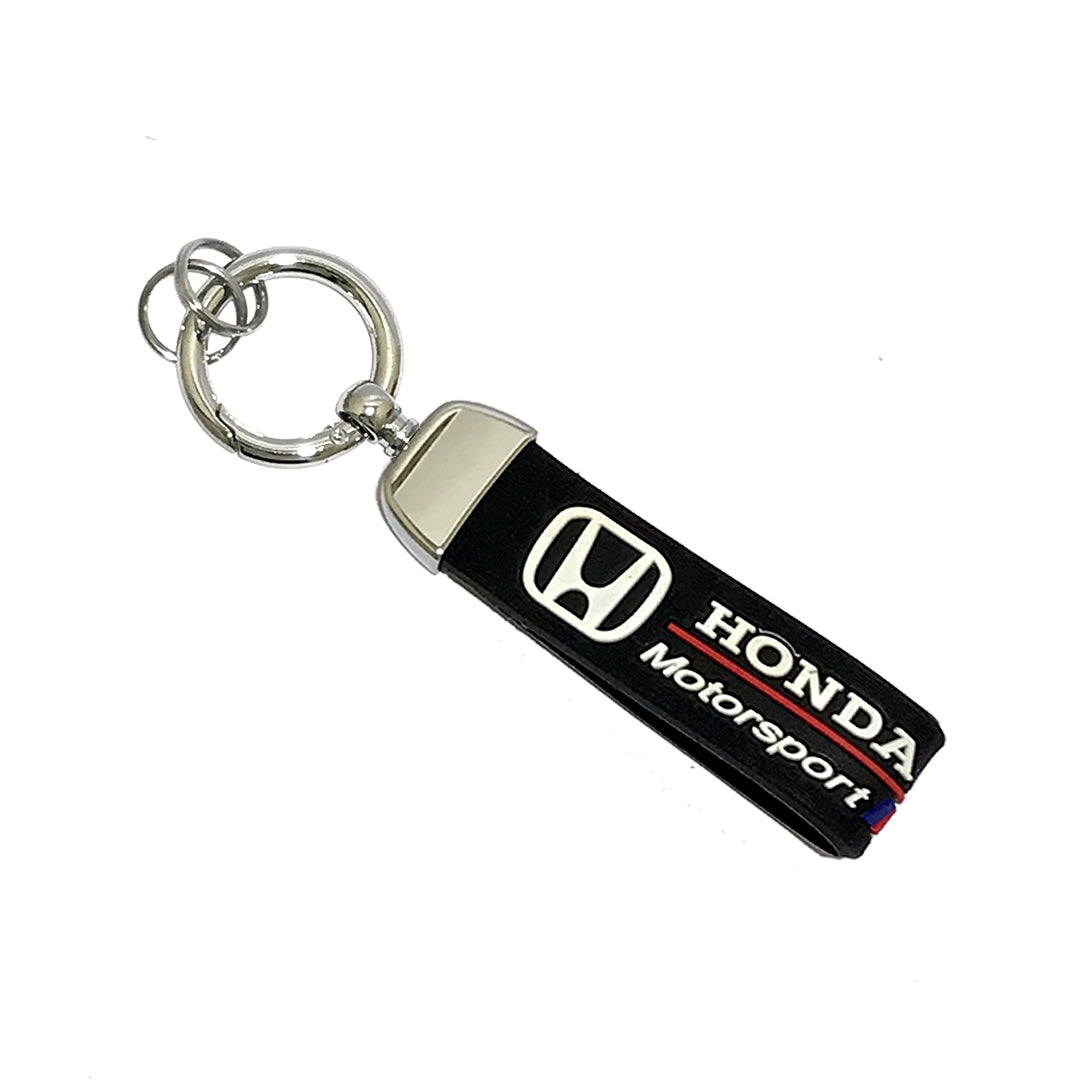 Car Key Chain Silicone/Metal Type Honda Logo  Black/Chrome Poly Bag Pack  (China)