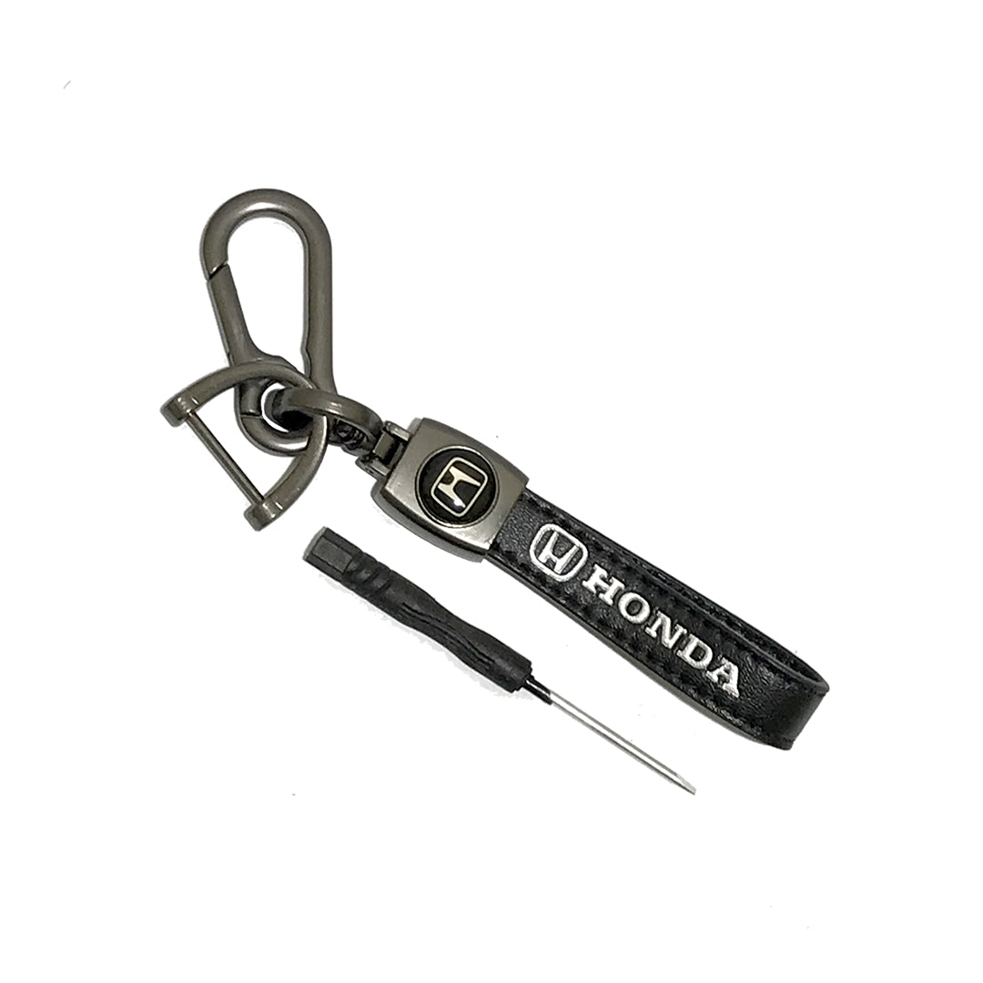 Car Key Chain Leather/Metal Type Honda Logo  Black Poly Bag Pack  (China)