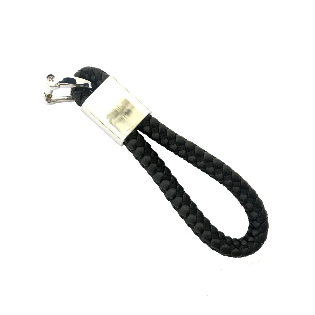 Car Key Chain Leather Bracelet/Metal Type Without Logo  Black/Chrome Poly Bag Pack  (China)