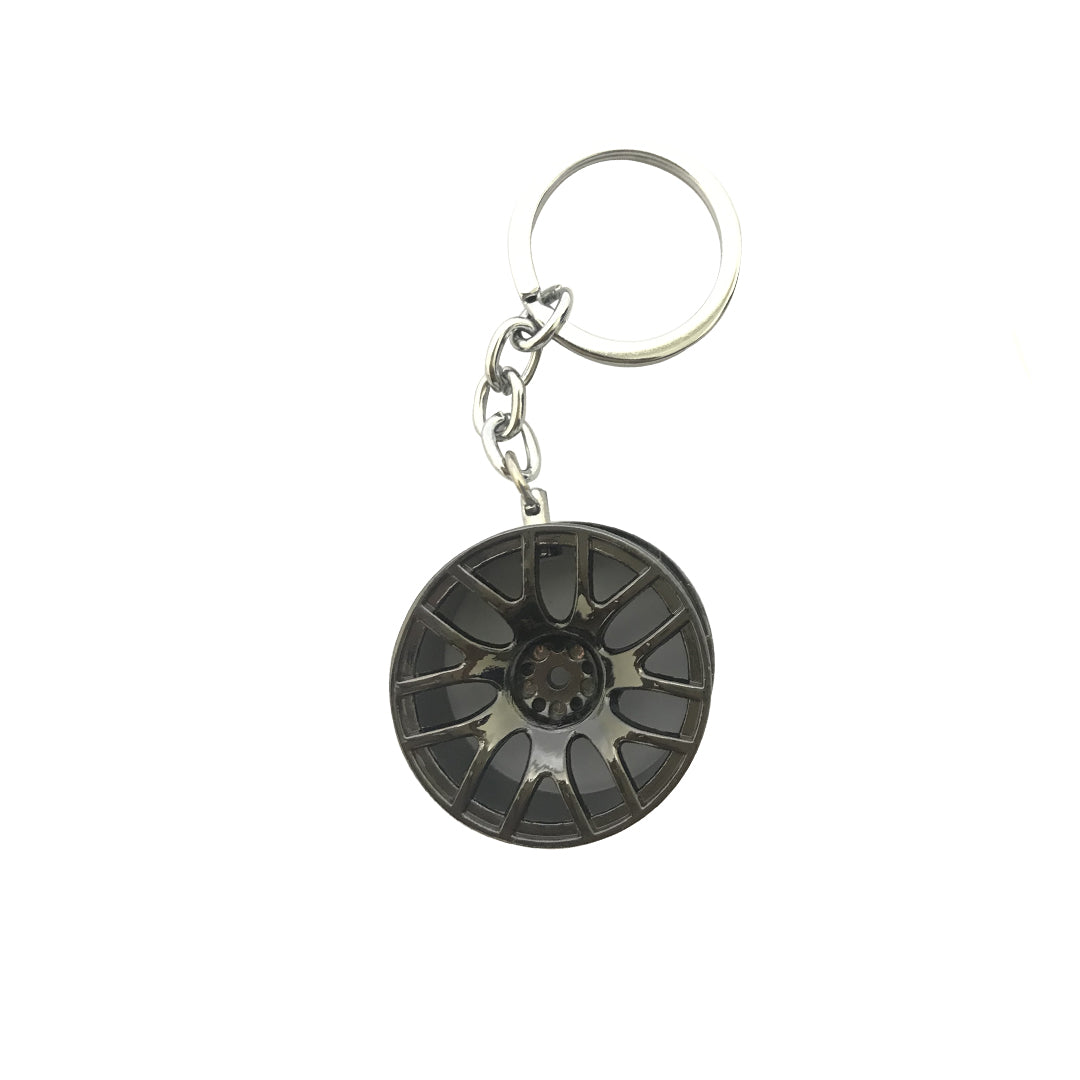 Car Key Chain Metal Rim Type Without Logo Round Shape Black Poly Bag Pack  (China)