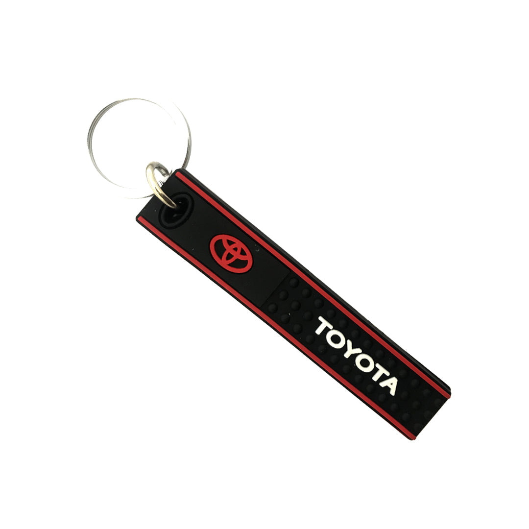 Car Key Chain Silicone Type Toyota Logo Square Shape Black Poly Bag Pack  (China)