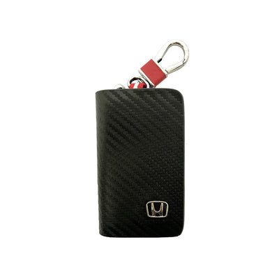 Car Key Chain Pouch/Zipper Type Honda Logo Square Shape Black/Carbon Poly Bag Pack (China)