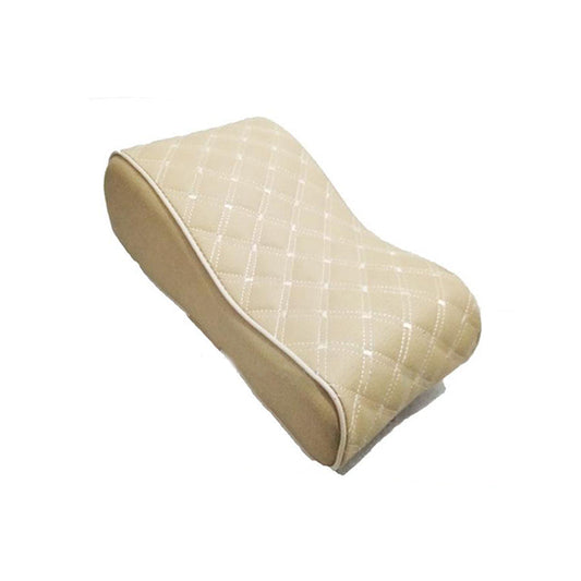 Car Arm Rest Cushion Pvc Material Beige/Black Pvc Beige Stitch 7D Design Poly Bag Pack  (Pakistan)