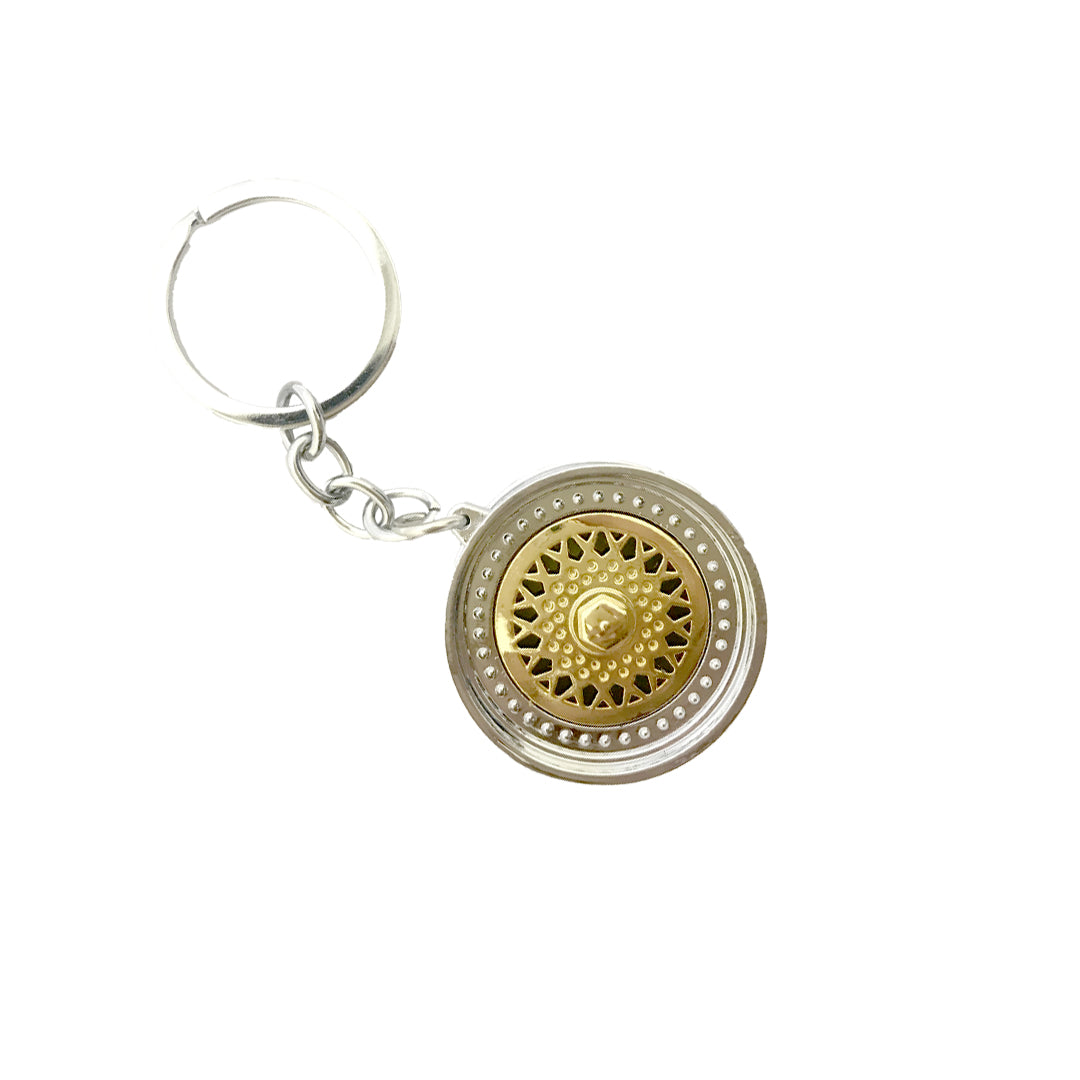 Car Key Chain Metal Rim Type Without Logo Round Shape Chrome/Gold Colour Poly Bag Pack  (China)