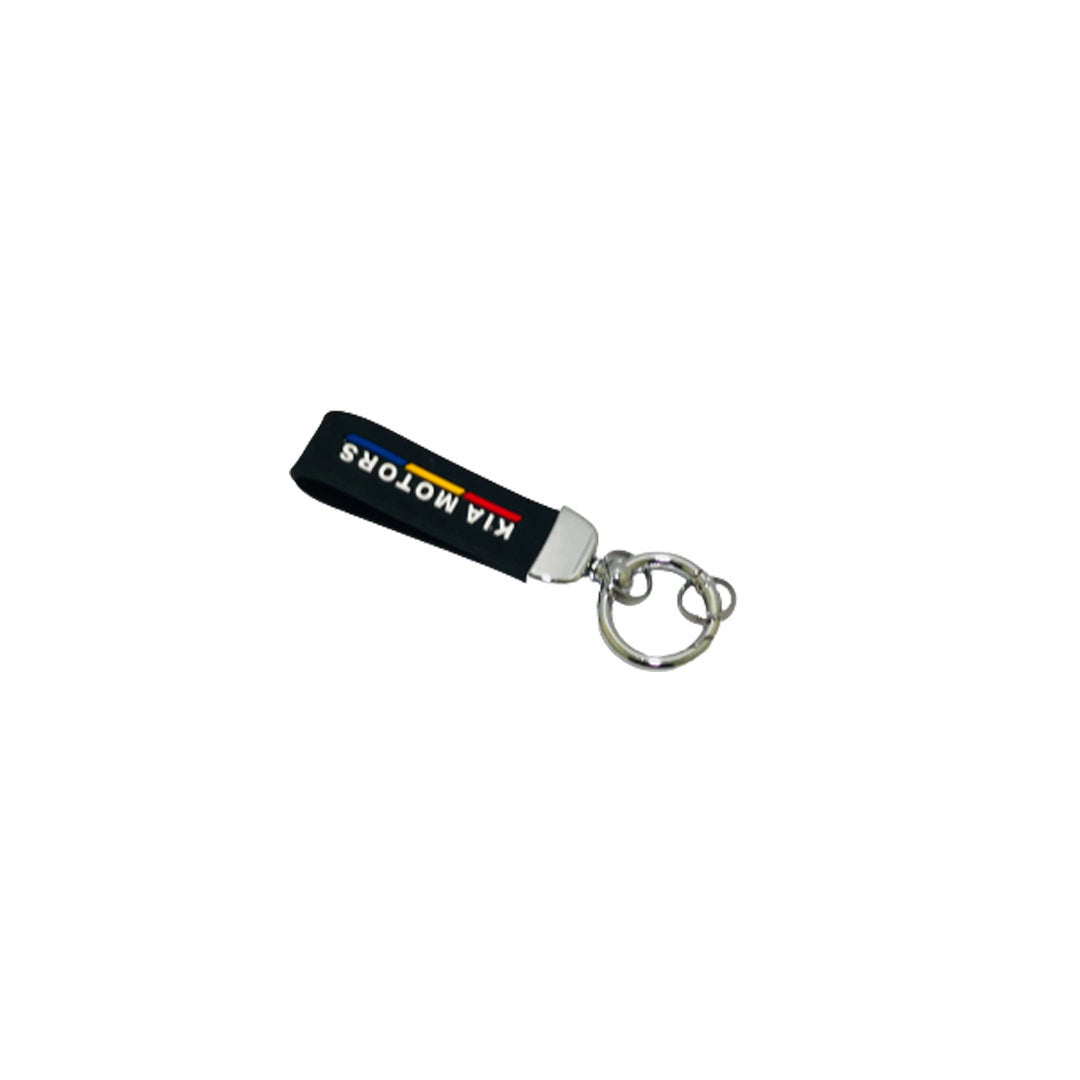 Car Key Chain Silicone/Metal Type Kia Motor Logo   Black/Chrome Poly Bag Pack  (China)