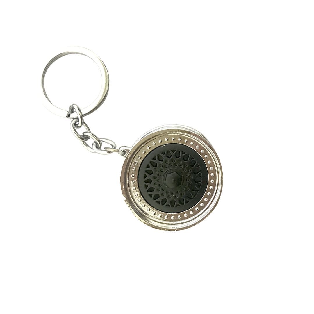 Car Key Chain Metal Rim Type Without Logo Round Shape Double Chrome/Black Poly Bag Pack  (China)