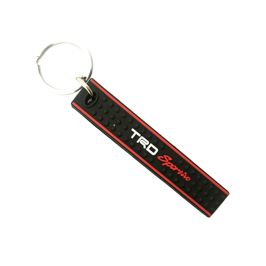 Car Key Chain Silicone Type Trd Logo Square Shape Black/Red Poly Bag Pack  (China)