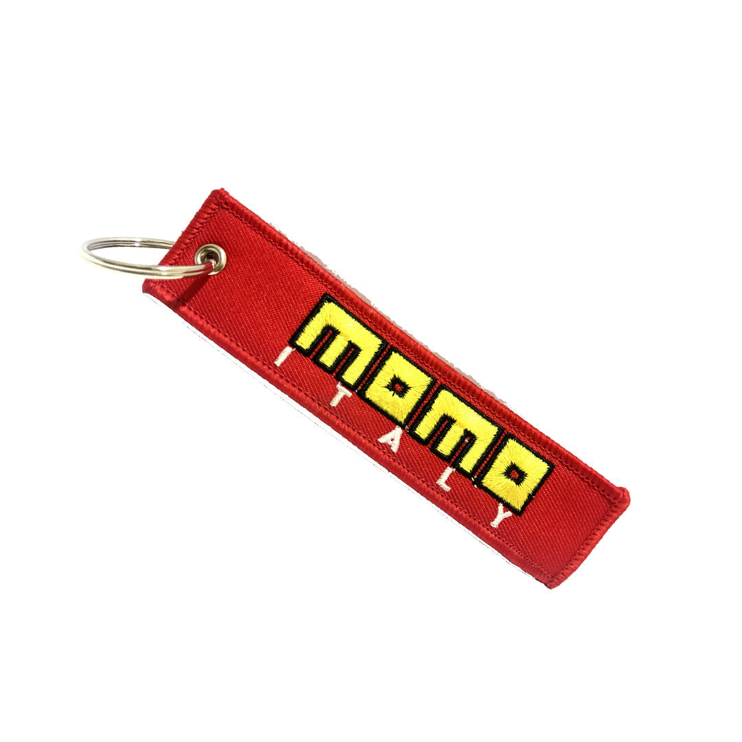 Car Key Chain Fabric With Logo Type  Momo Logo Square Shape Red Bulk Pack (China)