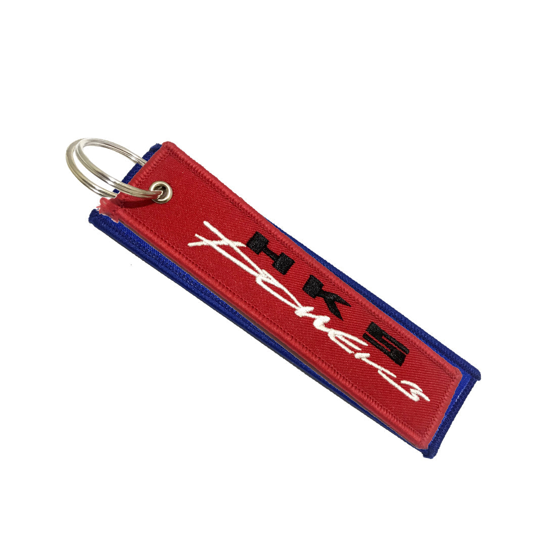 Car Key Chain Fabric With Logo Type  Spoon Sports Logo Square Shape Blue Bulk Pack (China)