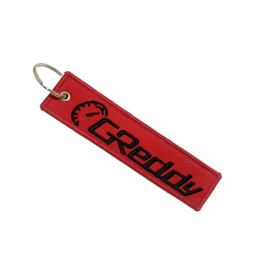 Car Key Chain Fabric With Logo Type  Greddy Logo Square Shape Red Bulk Pack (China)